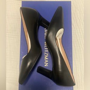Stuart Weitzman Adria Pointed Toe Black Leather Pump NWT Sz 36 / 5.5